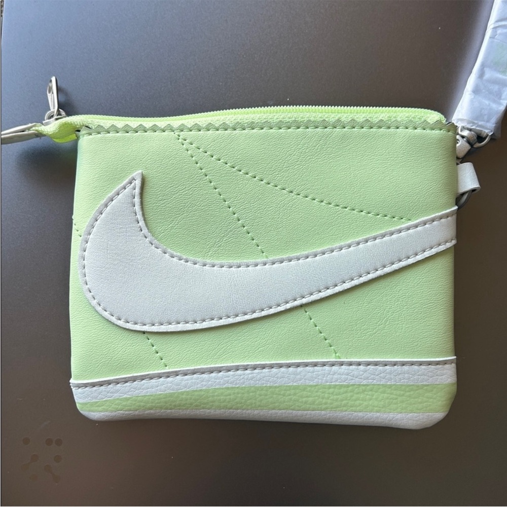 Nike Cortez Wristlet Wallet in White and Light Green